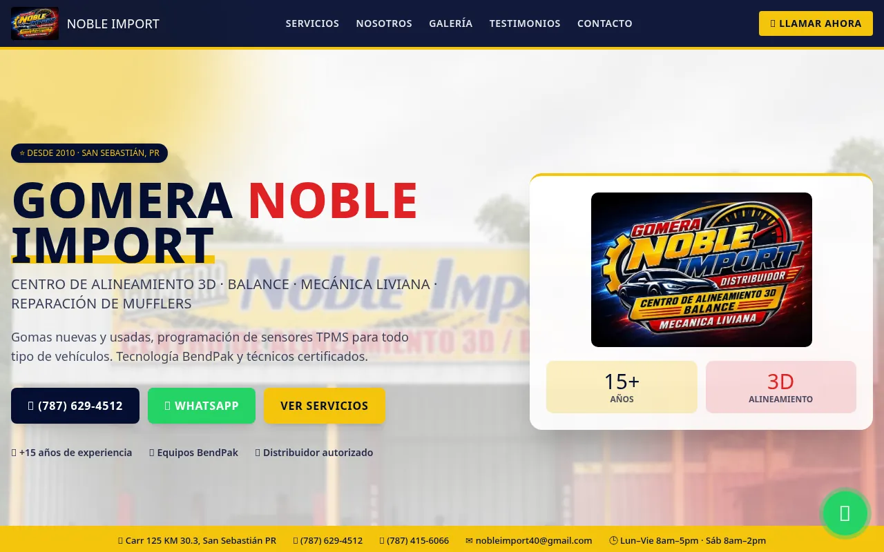 Gomera Noble Import - página web diseñada por Olarte Digital Hub