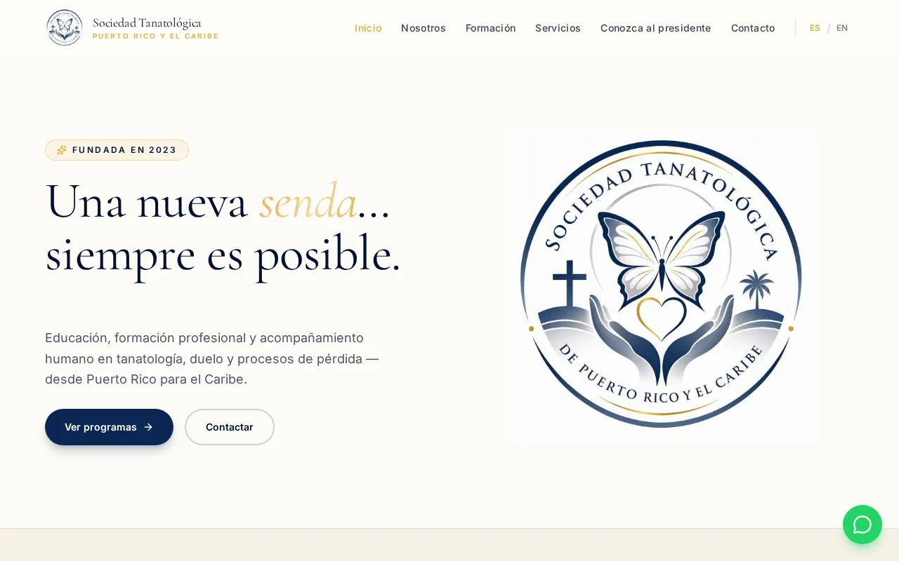 Sociedad Tanatológica PR - página web diseñada por Olarte Digital Hub